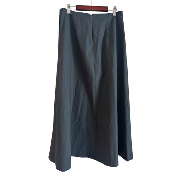 NWT MNG Mango Wool Blend Black Midi Skirt Flare Size 4 Back Zipper - Picture 3 of 6